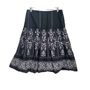 New York City Design Co Black and White Tiered Midi Skirt Size 10